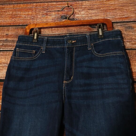St Johns Bay Jeans 12 Petite Skinny Mid Rise Blue Denim Stretch - Picture 4 of 10
